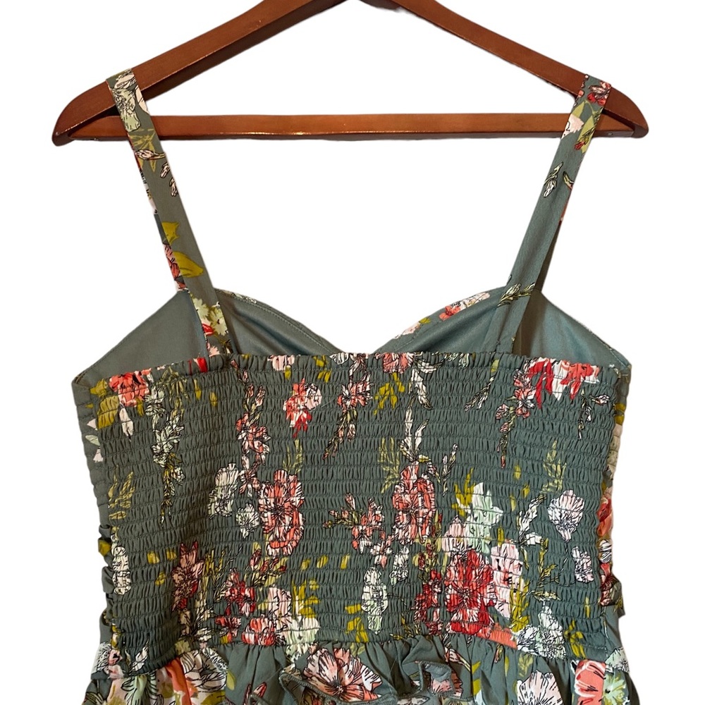 BOG Collective Floral Ruched Ruffled Crop Top - Picture 4 of 10